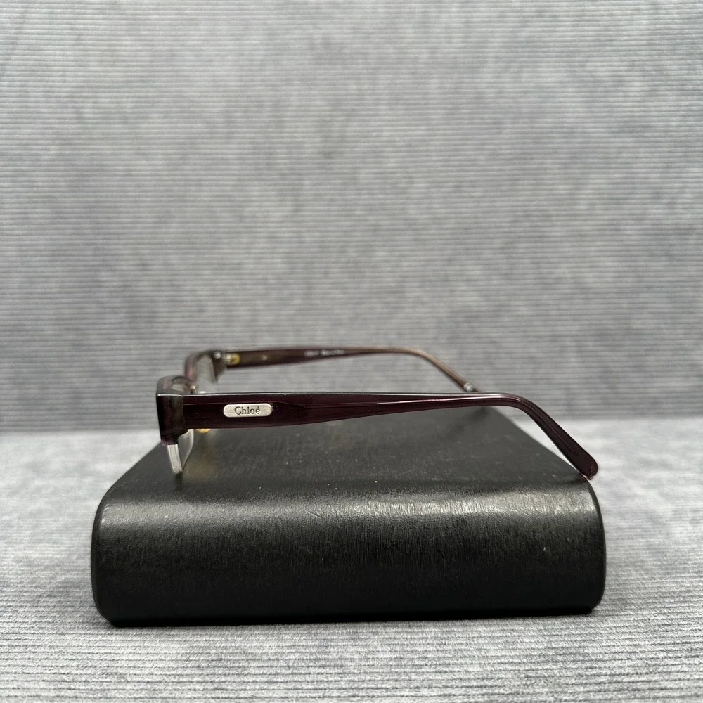 Chloe Y2K Eyeglasses Womens Plum Semi Rimles Rectangular Frames 51-17-135 France